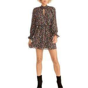 Rachel Roy Whimsygoth Black Key Hole Witchy Fairy Floral Dress Size XL